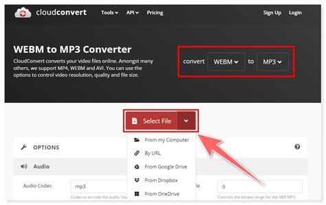 WEBM to MP3 Converter .